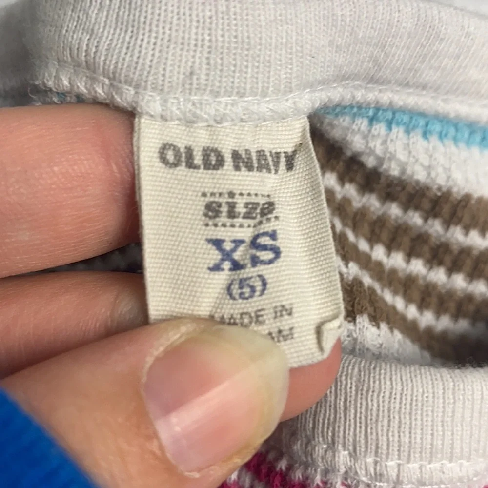 Old Navy XSmall Striped Long Sleeve Waffle Knit